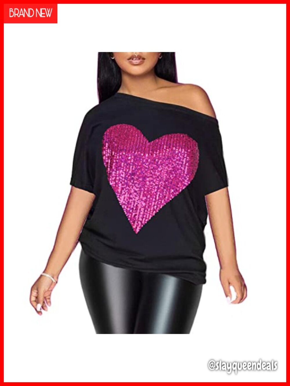 PESION Off Shoulder Metallic Shiny Top Short Sleeve Graphic Blouse